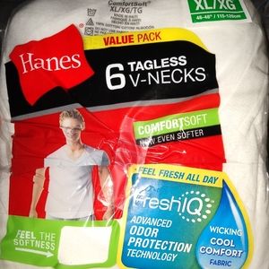 Hanes 6 V neck tagless shirts